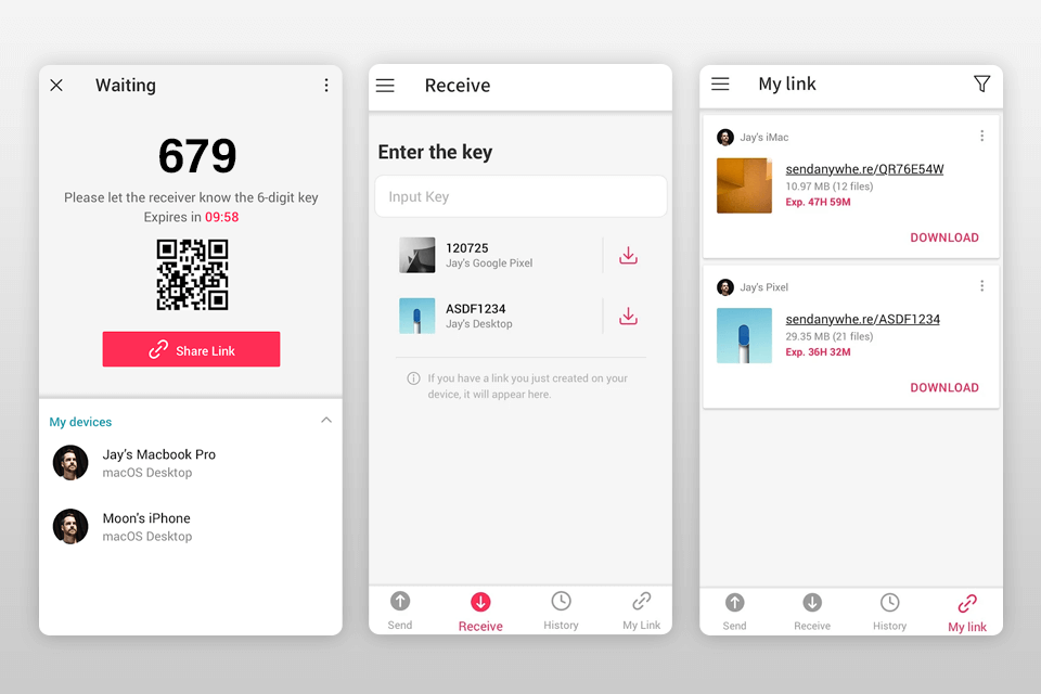 إرسال التطبيق إلى أي مكان لمشاركة واجهة الملفات الكبيرة